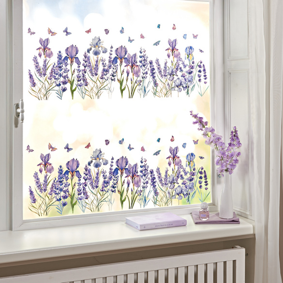 Lot de 2 feuilles pour fenêtres décor "Lavande" Eldo