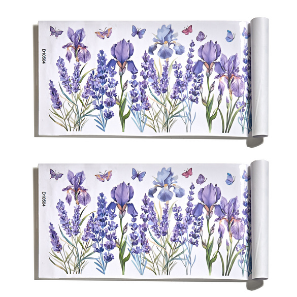 Lot de 2 feuilles pour fenêtres décor "Lavande" Eldo