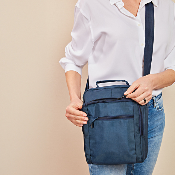 Sac bandoulière  "Lina" RFID, bleu marine