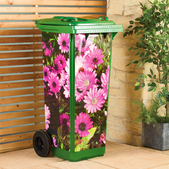 Lot de 3 autocollants pour poubelle "Gerbera"