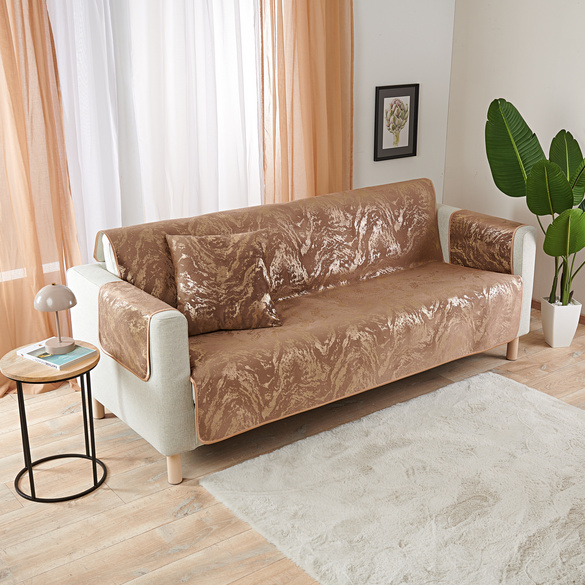 Jeté de canapé 3 places 180 x 150 cm Eldo, beige gris