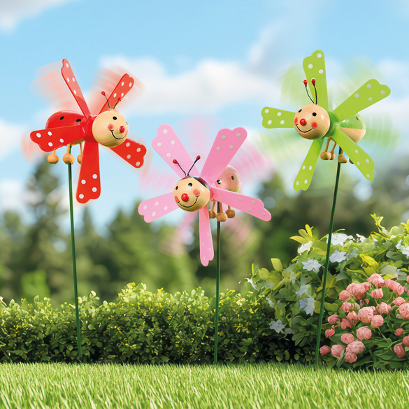 Lot de 3 roues à vent amusants pour éloigner les oiseaux
