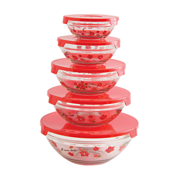 Lot de 5 plats en verre