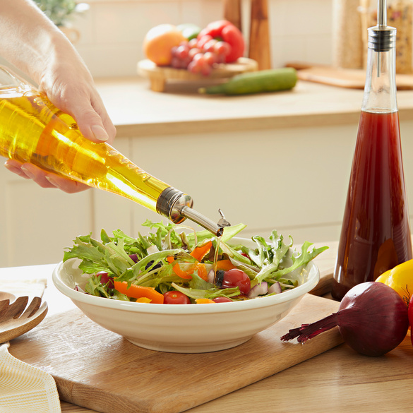 Set de 2 flacons huile et vinaigre Basilico