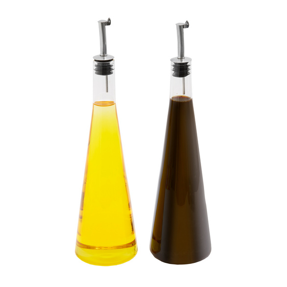 Set de 2 flacons huile et vinaigre Basilico