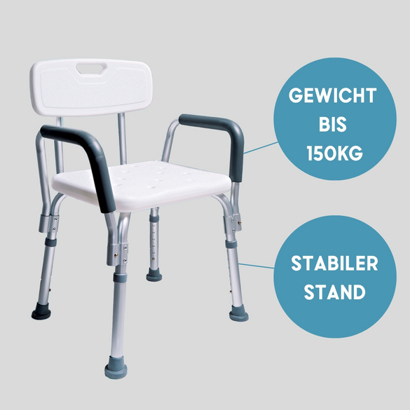 Siège de douche avec accoudoirs