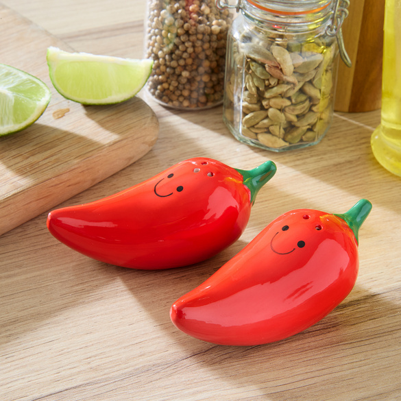Set 2 pièces salière & poivrière "Chili" Basilico