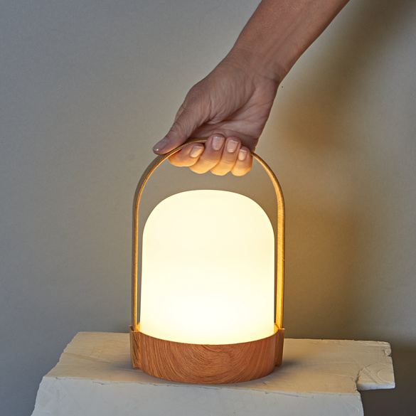 Lampe LED portative Eldo, couleur bois