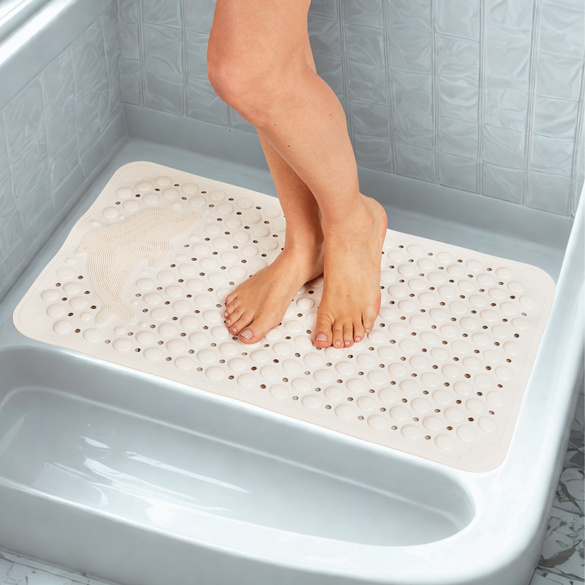 Tapis de bain dauphin crème