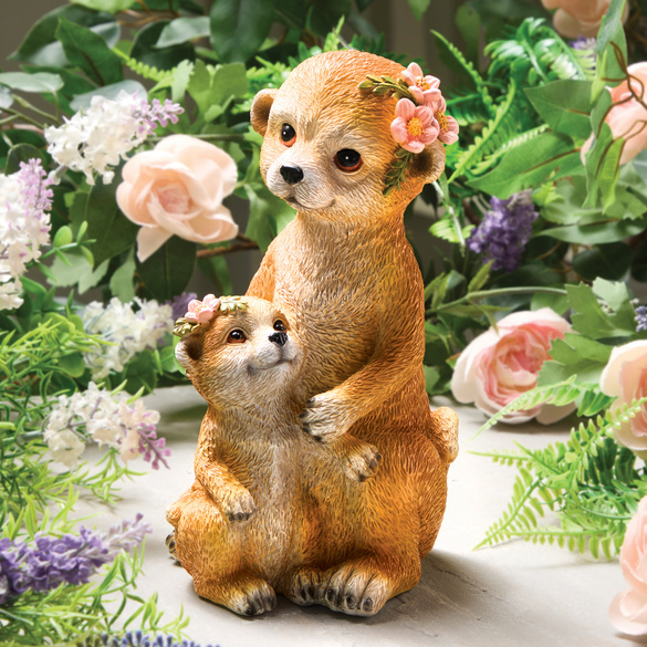 Déco jardin Maman suricate avec bébé
