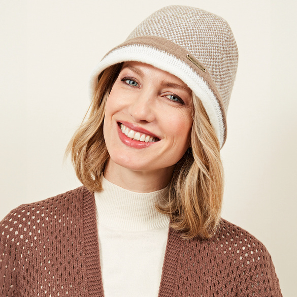 Chapeau en maille Amélie di Santi, beige