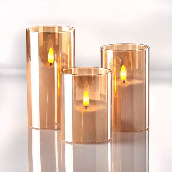 Lot de 3 photophores LED avec télécommande Eldo