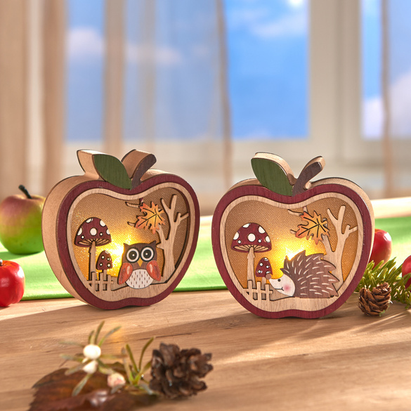 Lot de 2 décorations LED "Pomme" Eldo