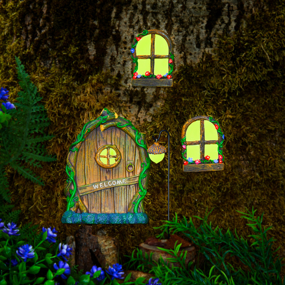 Porte de lutin Set de décoration lumineux 4pcs.Gainsborough
