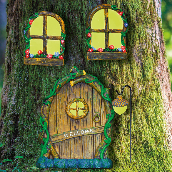Porte de lutin Set de décoration lumineux 4pcs.Gainsborough