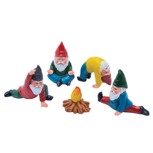 Lot de 5 nains de jardin yoga Gainsborough