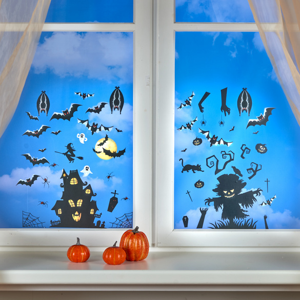 Lot de 3 stickers pour fenêtre "Halloween"