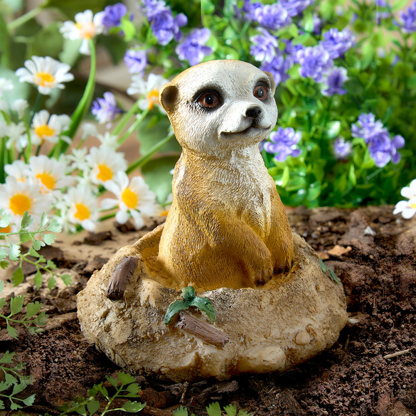 Figurine de jardin suricate dans le trou de taupe Gainsborough