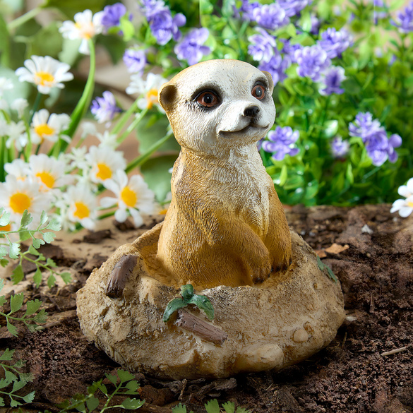 Figurine de jardin suricate dans le trou de taupe Gainsborough