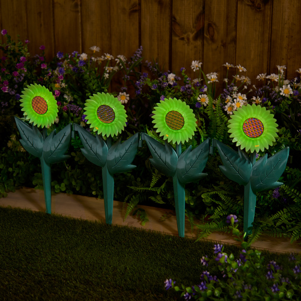Tournesols auto-lumineux pour jardin, lot de 4 Gainsborough