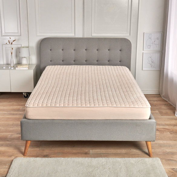 Drap-housse en polaire 90 x 200 cm Eldo, crème