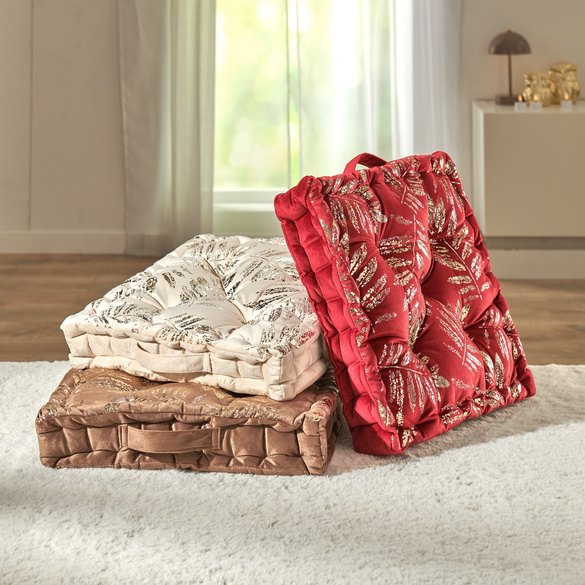 Coussin rehausseur en velours Eldo, crème
