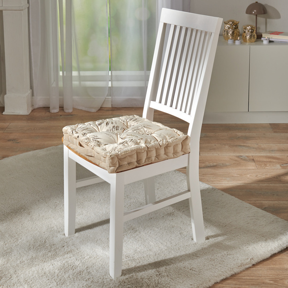 Coussin rehausseur en velours Eldo, crème
