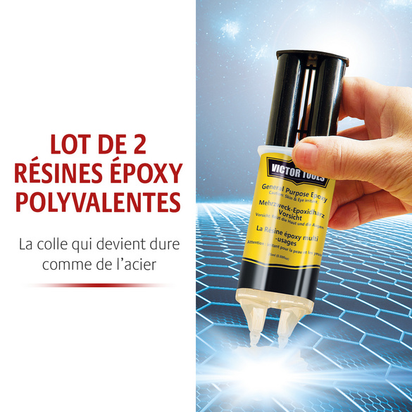 Lot de 2 résines SureBond époxy polyvalentes transparentes Victor Tools