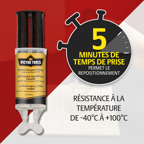 Lot de 2 résines SureBond époxy polyvalentes transparentes Victor Tools