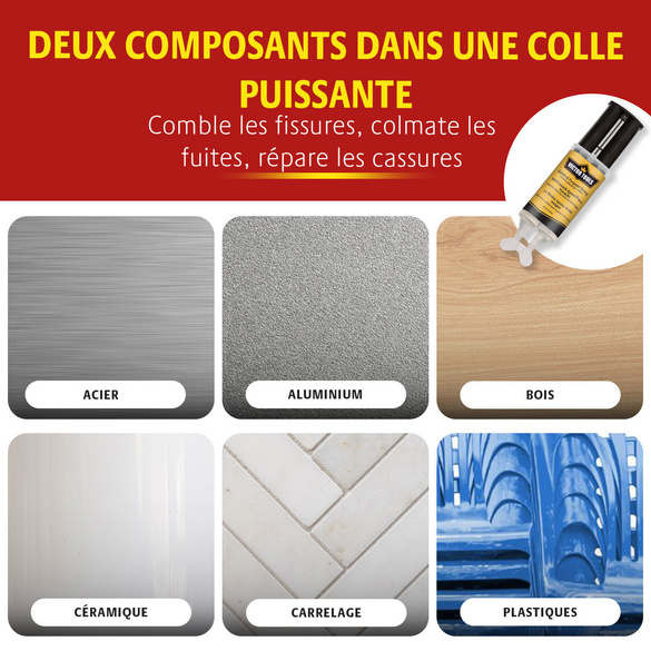 Lot de 2 résines SureBond époxy polyvalentes transparentes Victor Tools