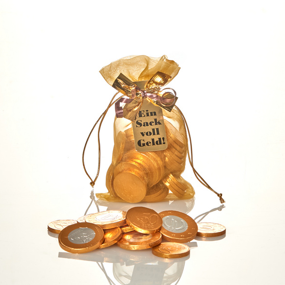 Pièces euros en chocolat