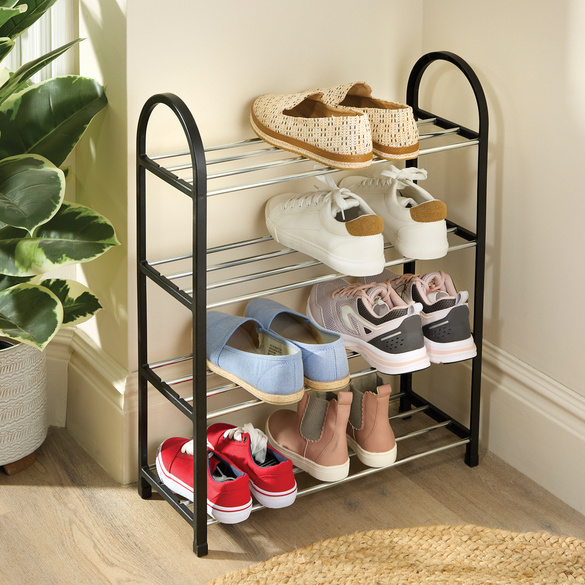 Étagère à chaussures avec 4 étages pour 8 paires de chaussures