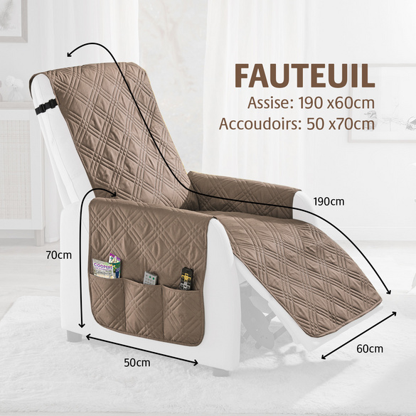 Protège-fauteuil Eldo, beige