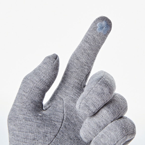 Ensemble gants et manchettes, gris
