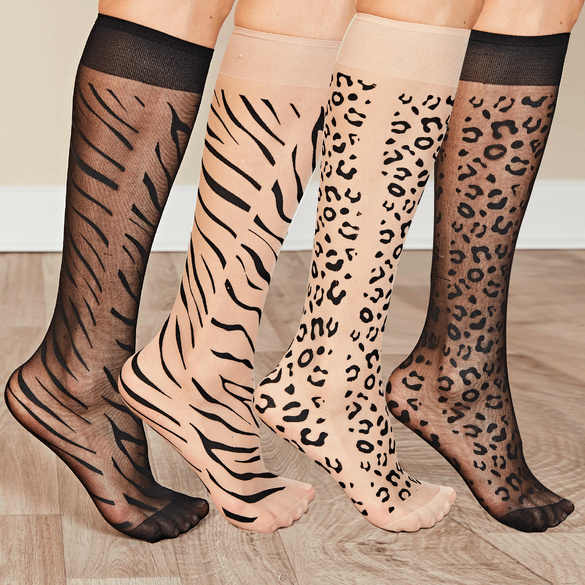 Lot de 4 mi-bas nylon