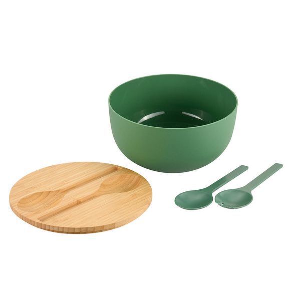 Saladier vert avec couverts KESPER