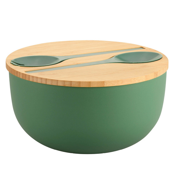 Saladier vert avec couverts KESPER
