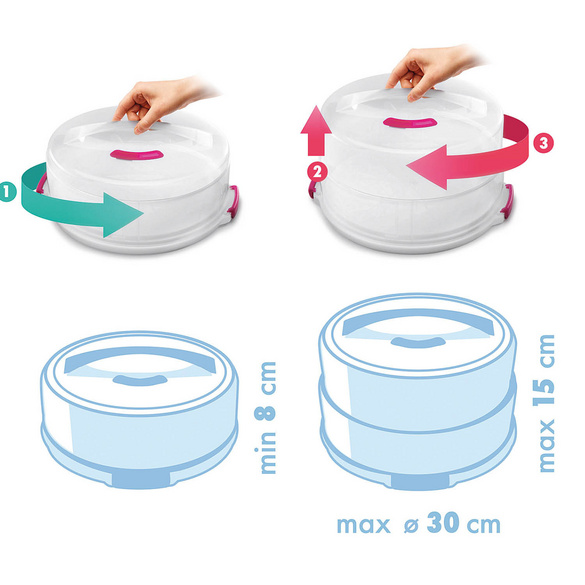 Récipient à tarte réglable en hauteur Ø 30 cm METALTEX