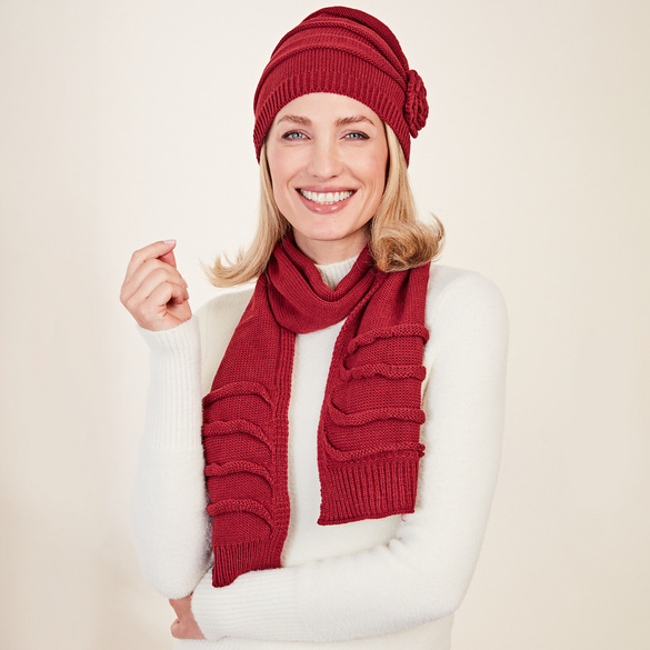Écharpe en maille “Mariella”, bordeaux