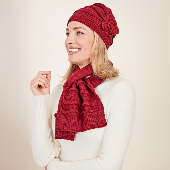 Écharpe en maille “Mariella”, bordeaux