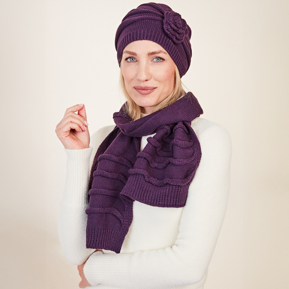 Écharpe en maille “Mariella”, aubergine