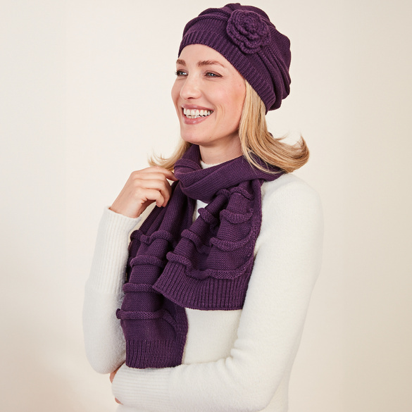 Bonnet "Mariella", aubergine