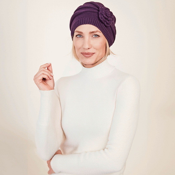 Bonnet "Mariella", aubergine