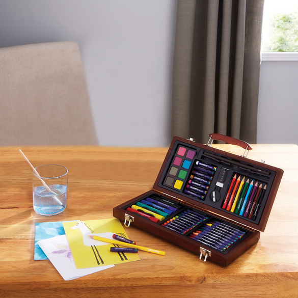 Set de peinture 55 pcs. dans une valise en bois, Bourne & Hollins