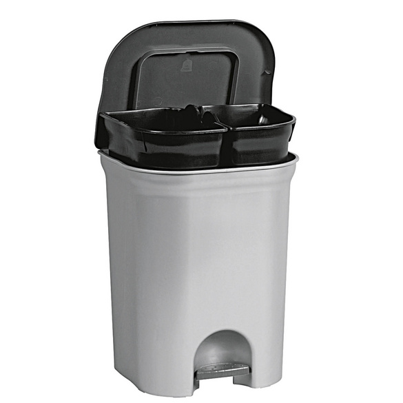 Poubelle à pédale "Step & Close Duo" 2x11L KEEEPER
