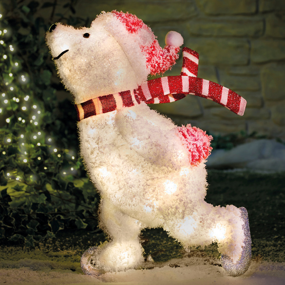 Ours polaire sur patins à glace multicolore