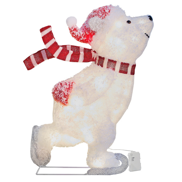 Ours polaire sur patins à glace multicolore