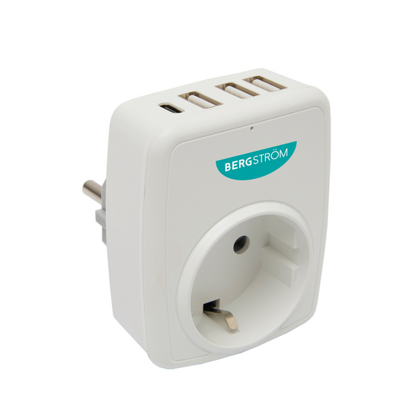 Prise intermédiaire avec ports de charge USB, Bergström