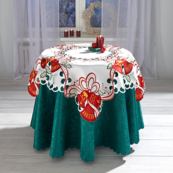Nappe "Cloches de Noël" 88 x 88 cm