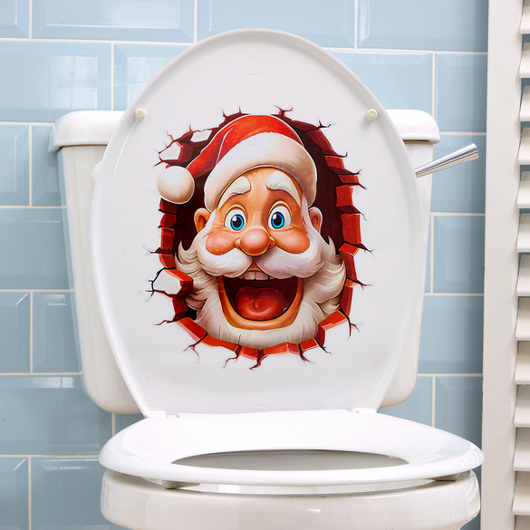 Autocollant de toilettes 3D Père Noël